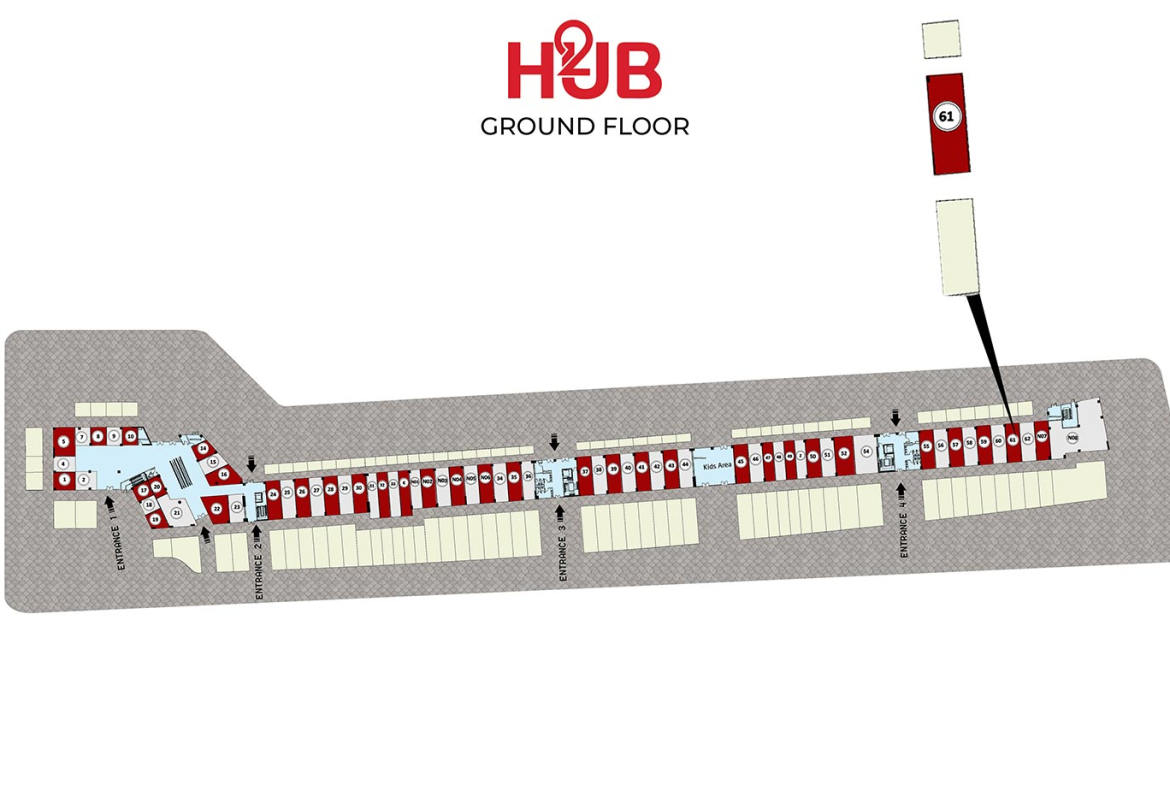 Buy Ground Floor Commercial Space in HUB 2 Mall property layout